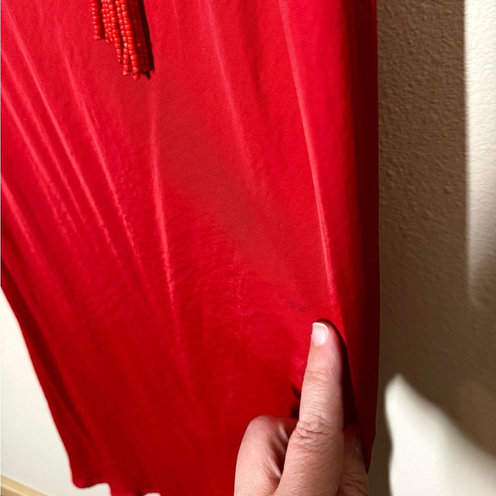FARM Rio Vibrant Red Long-Sleeve Drawstring Midi Dress - Picture 6 of 6